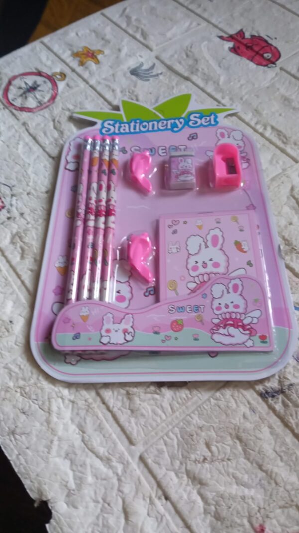 Kids' Stationery Kit: Wooden Pencils, Sharpener, Eraser, Diary (9 Pc Set) - Image 8