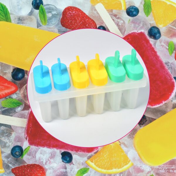 Ice Candy Maker Upgrade Popsicle Molds Sets 6 Ice Pop Makers Reusable Ice Lolly Cream Mold Home-Made Popsicles Mould with Stick - Image 4