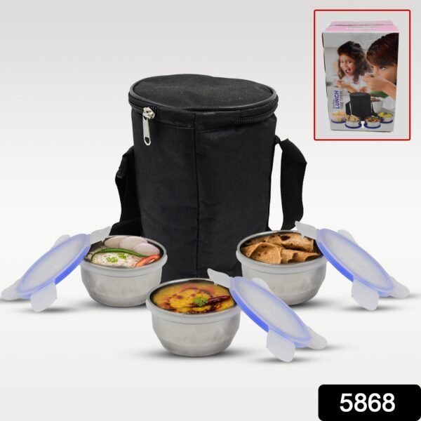 AIRTIGHT & LEAK PROOF STAINLESS STEEL CONTAINER MULTI COMPARTMENT LUNCH BOX CARRY TO ALL TYPE LUNCH IN LUNCH BOX & PREMIUM QUALITY LUNCH BOX IDEAL FOR OFFICE , SCHOOL KIDS & TRAVELLING IDEAL - Image 2